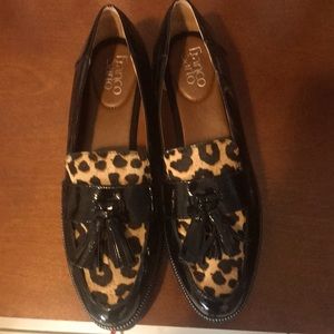 Franco Sarto 9.5 loafers with leopard